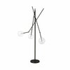 Homeroots 84 x 38.5 x 33 in. Black Tri Globe Contemporary Metal Floor Lamp 397597